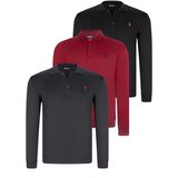 Dewberry TRIPLE SET V4007 MEN'S SWEATSHIRT-BLACK-NAVY-BURGUNDY Cijene