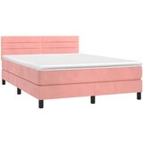  Box spring postelja z vzmetnico roza 140x200 cm žamet | Shoptok.si