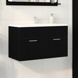 vidaXL Omarica pod umivalnikom Črni hrast Inženirski les 90 x 38,5 x 46 cm Cene