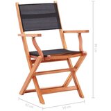 In Zložljivi vrtni stoli 2 kosa črni evkaliptusov les in tekstil | Shoptok.si