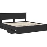  Krevetna konstrukcija Crna 200 x 200 cm Inženjersko Drvo | shoptok.hr