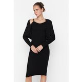 Trendyol Black Button Detailed Cardigan-Dress Knitwear Suit Cene