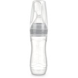 Haakaa steklenička plastična z žličko za hranjenje gray Cene