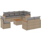 vidaXL 9-dijelni set vrtnih sofa s jastucima bež od poliratana | shoptok.hr