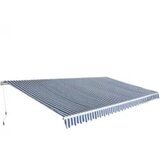 vidaXL Ročno zložljiva tenda 600 cm modro/bela Cene