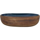 Nadgradni umivaonik smeđe-plavi ovalni 59x40x14 cm keramički | shoptok.hr