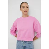 Roxy Bombažen pulover ženska, roza barva