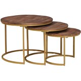  Stolovi za kavu na sklapanje 3 pcs Masivno drvo manga i čelik | Eponuda.com