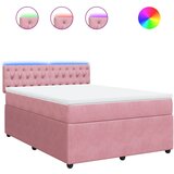 vidaXL Box spring postelja z vzmetnico roza 160x200 cm žamet, (21309862) | Shoptok.si