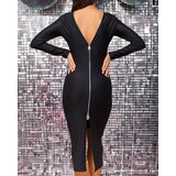 Resti Black satin women's midi dress | Eponuda.ba