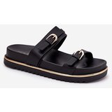 Boto Women's Smooth Platform Slippers With Straps And Buckles Black Ziferte | Shoptok.si