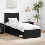  Okvir za krevet Crna 75 x 190 cm Čvrsto borovo drvo | shoptok.hr