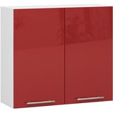AKORD VISIČNI KUHINJSKI KABINET OLIVIA V 80cm BELO-RDEČI SIJAJ H720, (21713708) | Shoptok.si