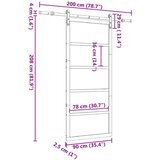  Klizna vrata Prirodna 90 x 208 cm Masivna borovina | shoptok.hr