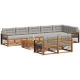 Set vanjskih sofa 9 kom. Prirodna i svijetlo siva | shoptok.hr
