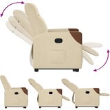  Naslonjač na podizanje od tkanine krem | shoptok.hr
