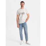 Ombre Men's printed t-shirt with round neckline - white | shoptok.hr