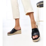 Gemre Black wedge espadrille slides Felicity | ePonuda.com