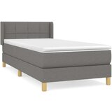  Box spring postelja z vzmetnico temno siva 90x190 cm blago, (20900628) | Shoptok.si
