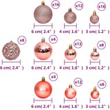 Božićne kuglice 100 kom ružičaste i ružičastozlatne 3/4/6 cm | shoptok.hr