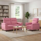  Set sofe 2 pcs Ružičasta Tkanina - Ružičasta 1-Sjedalo + 2-Sjedalo (120 cm) | shoptok.hr