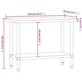  Kuhinjski radni stol 110 x 55 x 85 cm od nehrđajućeg čelika | shoptok.hr