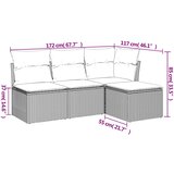  4-dijelni set vrtnih sofa od poliratana s jastucima smeđi | shoptok.hr