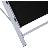  Ležaljke za sunčanje sa stolićem 2 kom aluminijske crne | shoptok.hr