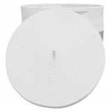  Košara za pohranu s poklopcem smeđe-bijela Ø 40x35 cm pamučna | shoptok.hr
