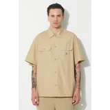 Carhartt WIP Košulja S/S Craft Shirt za muškarce, boja: bež, relaxed, s klasičnim ovratnikom, I033023.1YAXX