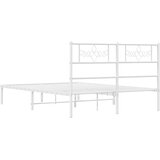  Metalni okvir za krevet s uzglavljem bijeli 120x200 cm | shoptok.hr