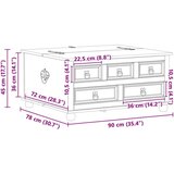 STORAGE box s ladicama Bijelo 90 x78 x 45 cm Čvrsto borovo drvo - Bijelo | shoptok.hr