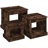 The Living Store Klubske mizice 3 kosi dimljeni hrast inženirski les - Klubska Mizica, (21421443) | Shoptok.si
