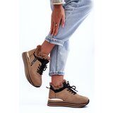 Boto Fur Platform Sports Shoes Dark Beige Jamarie | Shoptok.si