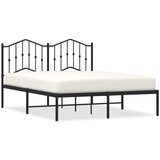  The Living Store Kovinski posteljni okvir z vzglavjem črn 140x200 cm - Posteljni Okvir, (21455341) | Shoptok.si