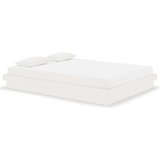  Posteljni okvir bel iz trdnega lesa 135x190 cm 4FT6, (20644428) | Shoptok.si