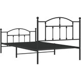  Metalni okvir kreveta uzglavlje i podnožje crni 107x203 cm | shoptok.hr