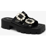 Resti Royalfashion Black women's embellished Tireta heeled flip-flops | shoptok.hr