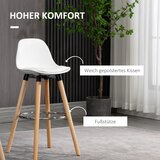  Set od 2 barske stolice skandinavski dizajn s osloncem za noge 38 5 cm x 42 5 cm x 91 cm prirodna + bijela | shoptok.hr