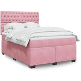 Maison Chic Box spring postelja - Vzmetna postelja z vzmetnico roza 160x200 cm žamet SL4891, (21888026) | Shoptok.si
