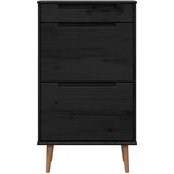  Ormar za cipele MOLDE 59,5 x 35 x 103 cm Masivna borovina Crna | shoptok.hr