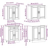 vidaXL 4-dijelni set kuhinjskih ormarića Kalmar konstruiranog drva | shoptok.hr