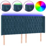  LED uzglavlje tamnoplavo 183 x 16 x 118/128 cm od tkanine | shoptok.hr