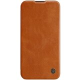 Nillkin Qin Leather Pro preklopna torbica z zaščito za kamero za iPhone 13 - rjava | Shoptok.si