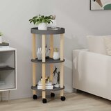 Kolica na 3 razine sivi 38 x 38 x 82 cm od drva i borovine | shoptok.hr
