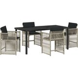vidaXL Vrtni set za objed 5 pcs Svjetlosiva, Antracit poliratan | shoptok.hr