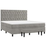  Box spring postelja z vzmetnico svetlo siva 160x200 cm žamet, (21089221) | Shoptok.si