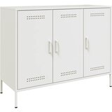  The Living Store Komoda bela 100,5x39x79 cm hladno valjano jeklo - Komoda, (21495642) | Shoptok.si