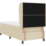 Box Spring Krevet s Madracem u Krem Boji - 100x200 cm Tkanina | shoptok.hr