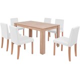  7-dijelni blagovaonski set od umjetne kože boja hrasta/krem | shoptok.hr
